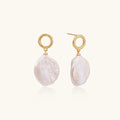 Baroque pearl drop earrings with 18K gold vermeil twisted studs