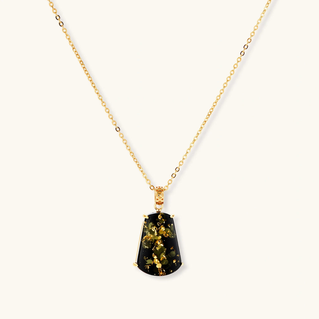 Forest Gold Amber Necklace in 18K gold-plated sterling silver