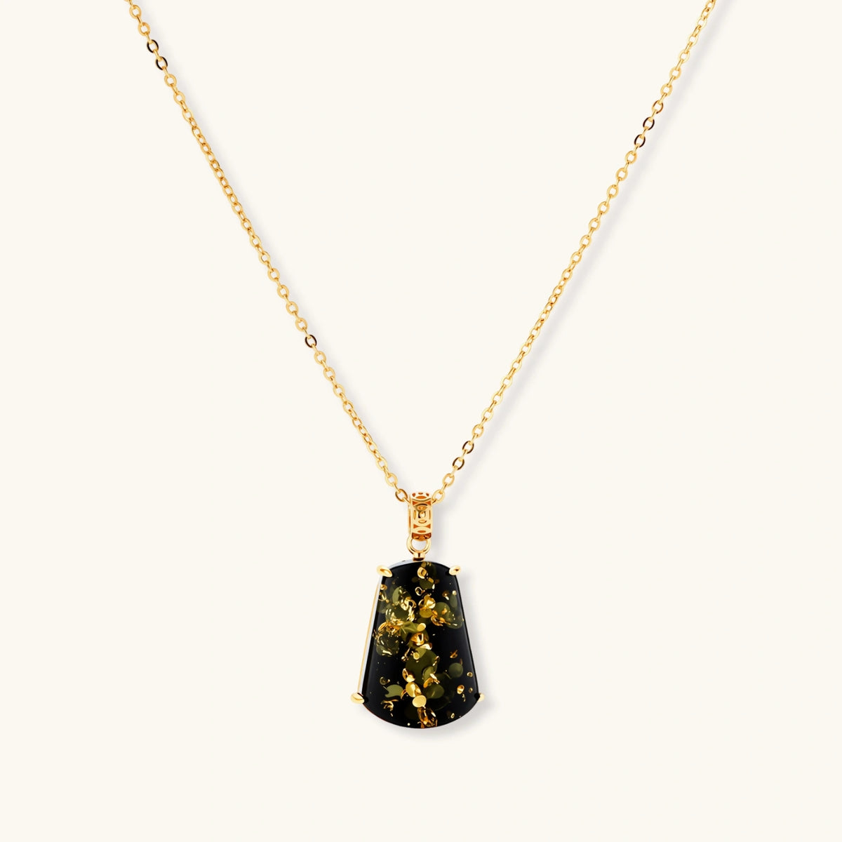 Forest Gold Amber Necklace in 18K gold-plated sterling silver